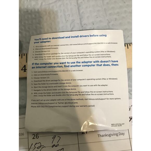 Linksys WUSB6300 Dual-Band AC1200 Wireless USB 3.0 WIFI Adapter -MFR refurbished - Picture 6 of 9